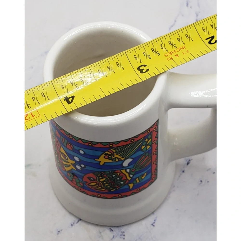Cozumel Mexico Souvenir Miniature White Ocean Vintage Ceramic Toothpick Holder